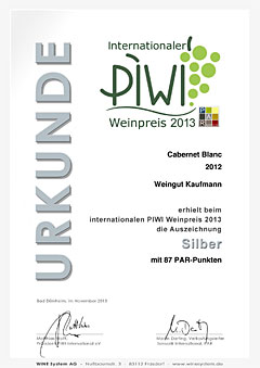 Int. Piwi Weinpreis 2013